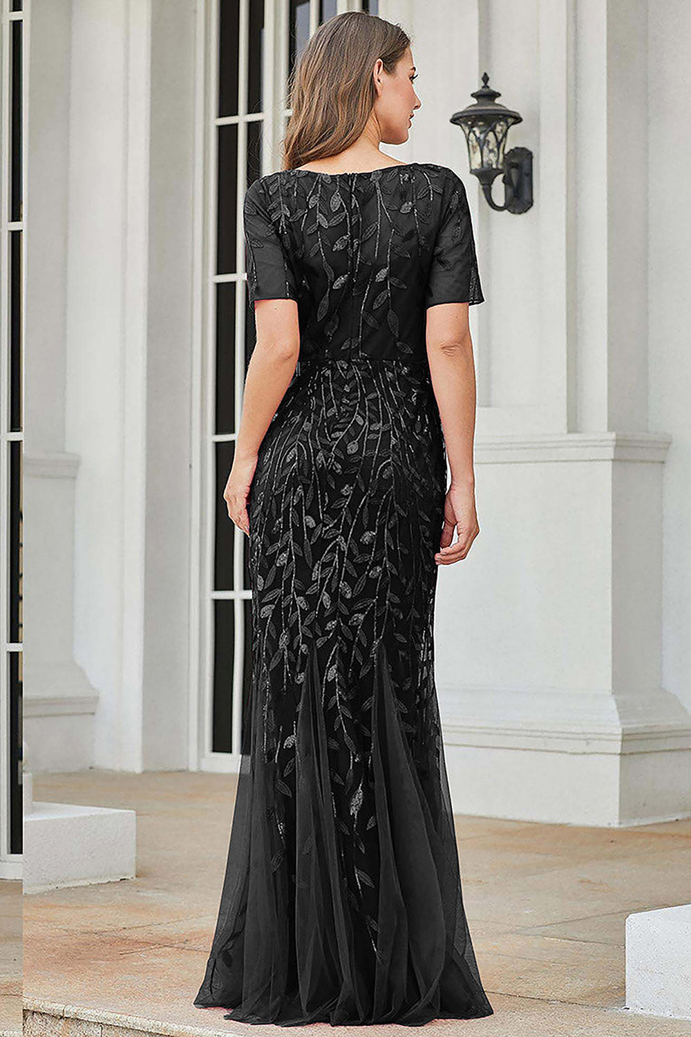 Embroidered Lace Mermaid Long Prom & Mother Of The Bride Dress AC7707-1