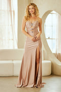 Elegant Beaded Embellished A-Line Long Formal Prom Evening Gown AC3102-0