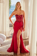 Sweetheart Sequin Bodice with Ruched Hip Dress NXE1284-0