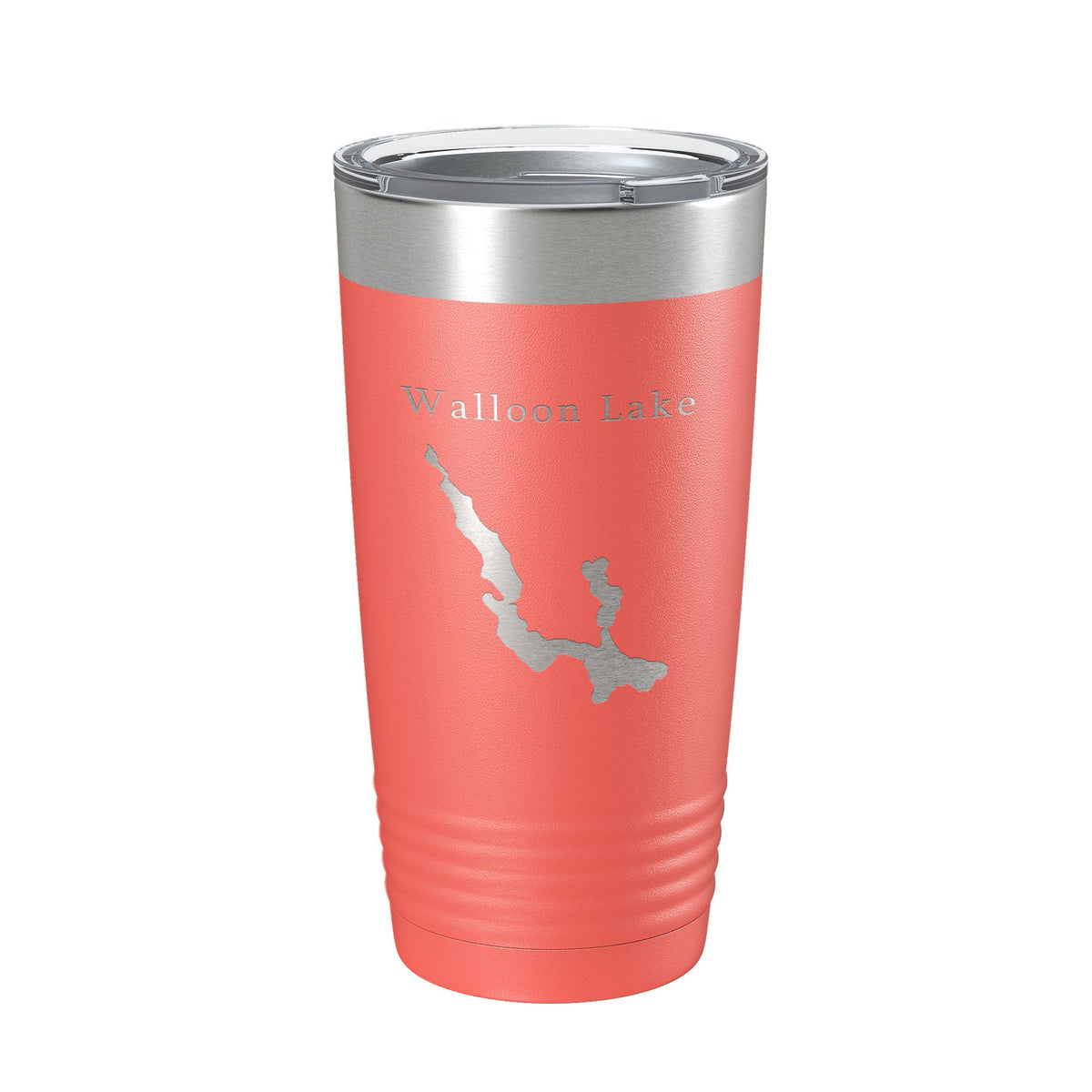 Walloon Lake Map Tumbler Travel Mug Insulated Laser Engraved Coffee Cup Michigan 20 oz