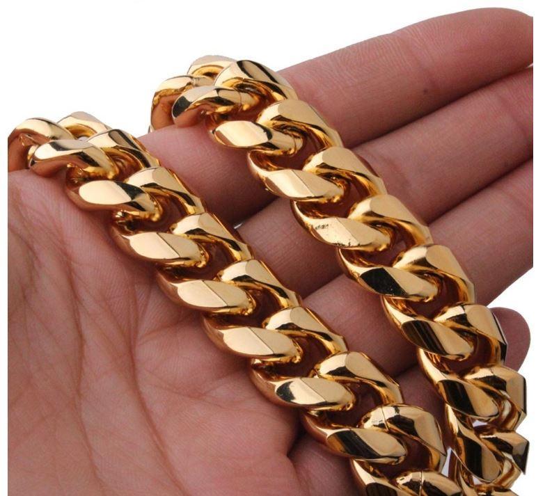 10mm Cuban Chain Set - Diamond Lock | Gold Nation-1