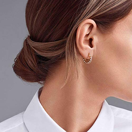 14k Gold Over 925 Silver Hoop Earrings-3