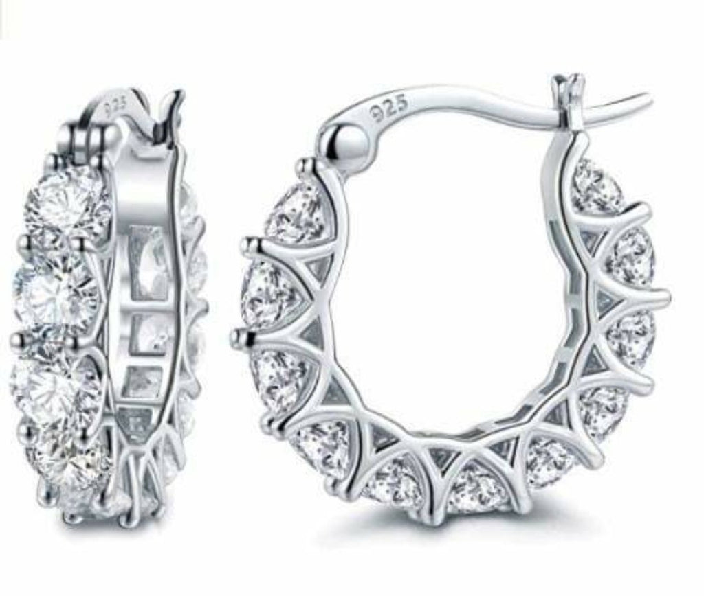 14k Gold Over 925 Silver Hoop Earrings-1