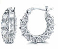 14k Gold Over 925 Silver Hoop Earrings-1
