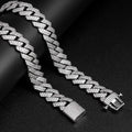 15mm Diamond Prong Link Choker White Gold Necklaces-2