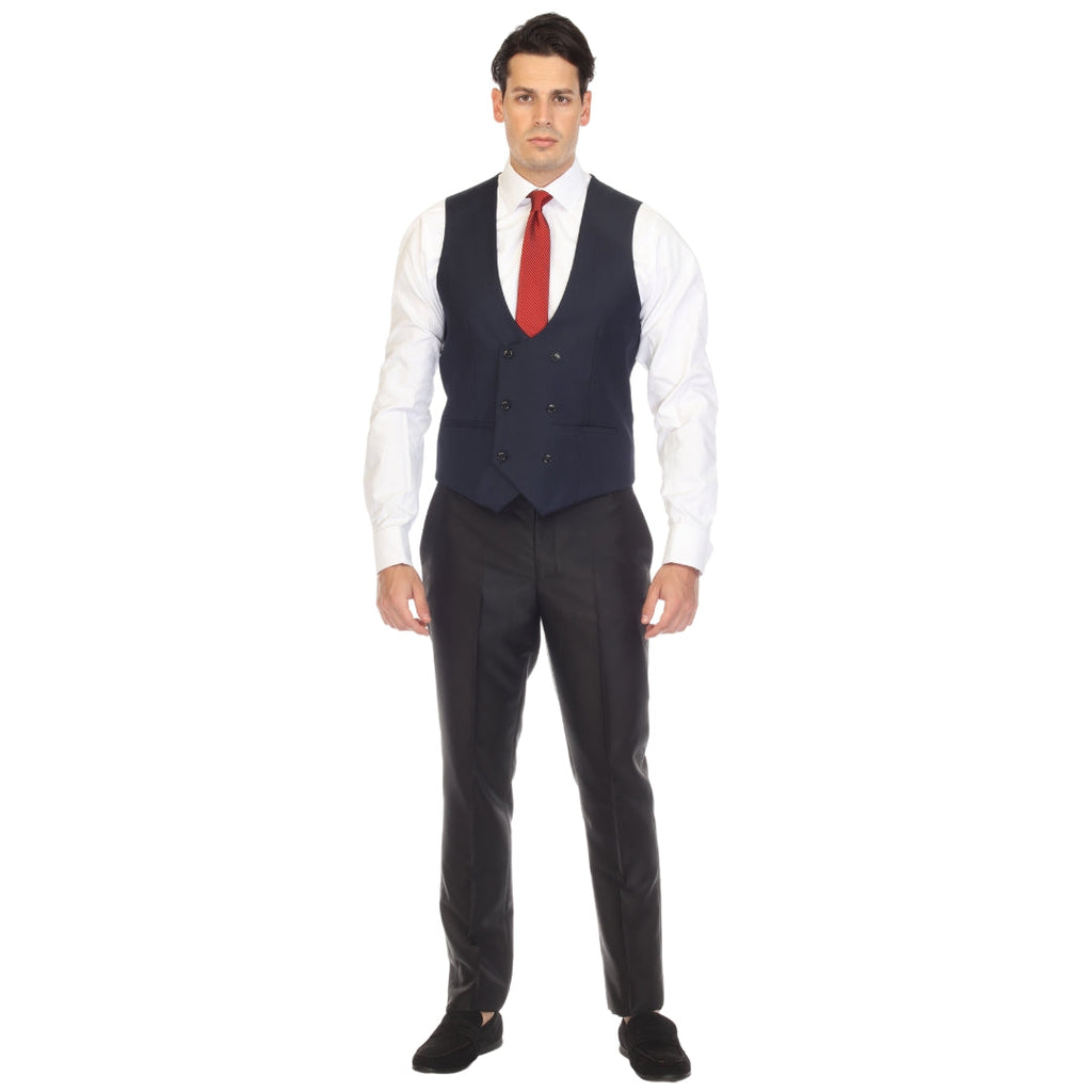 Cruz Mens Double Breasted Navy Vest-2