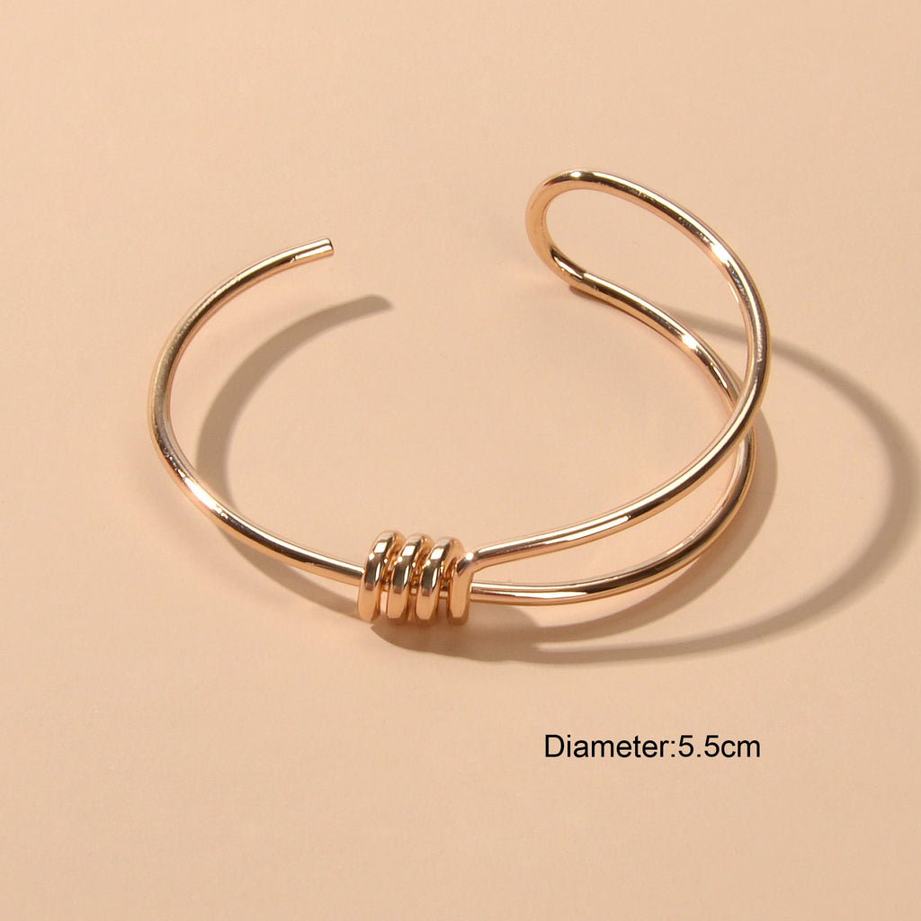 Minimalist Geometric Design Simple Delicate Thin Wrist Open Cuff Bangle Bracelet