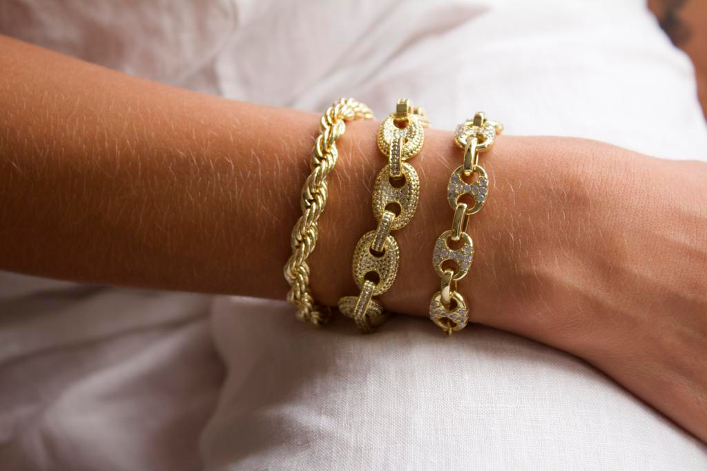 CZ Gucci Link Chain Bracelet (I328)