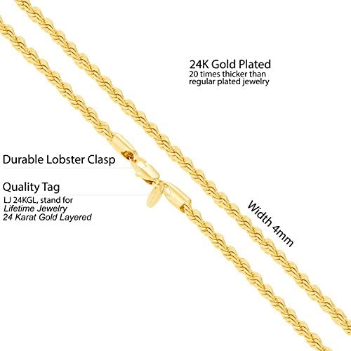 2mm Rope Chain 24k Gold Plated Necklaces-3