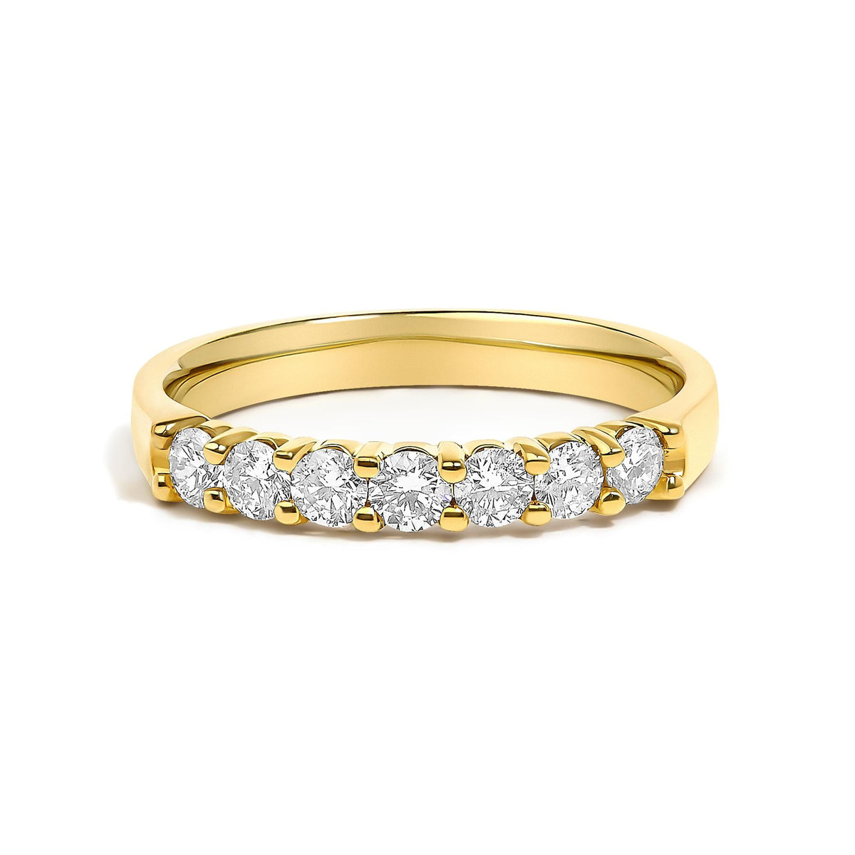 14K Gold 1/2 Cttw Diamond 7 Stone Band Ring-0
