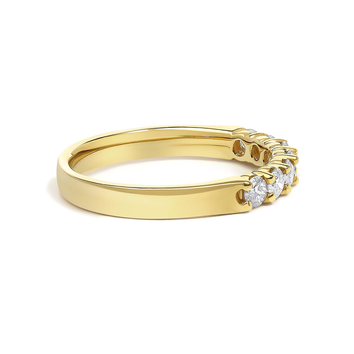 14K Gold 1/2 Cttw Diamond 7 Stone Band Ring-1
