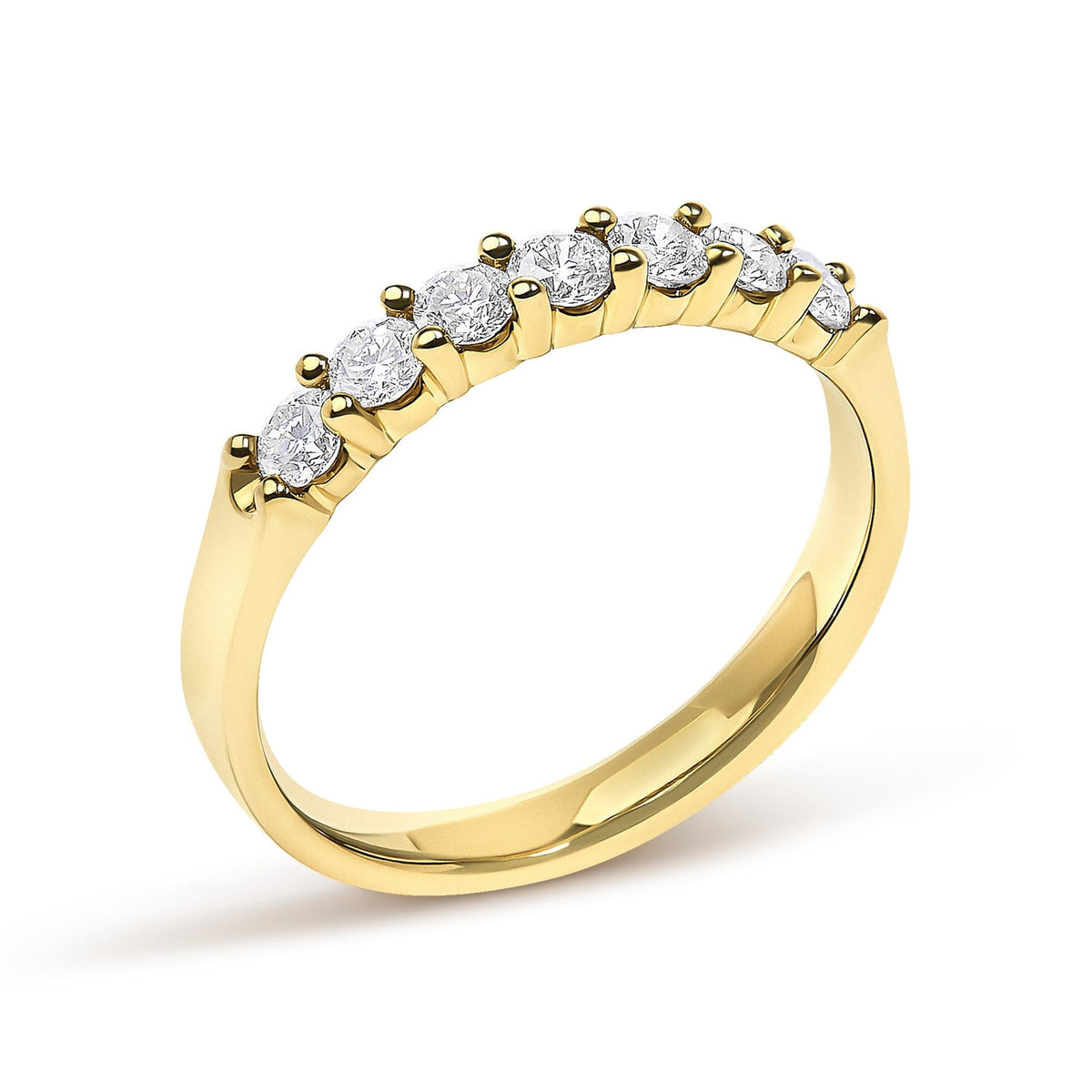 14K Gold 1/2 Cttw Diamond 7 Stone Band Ring-3