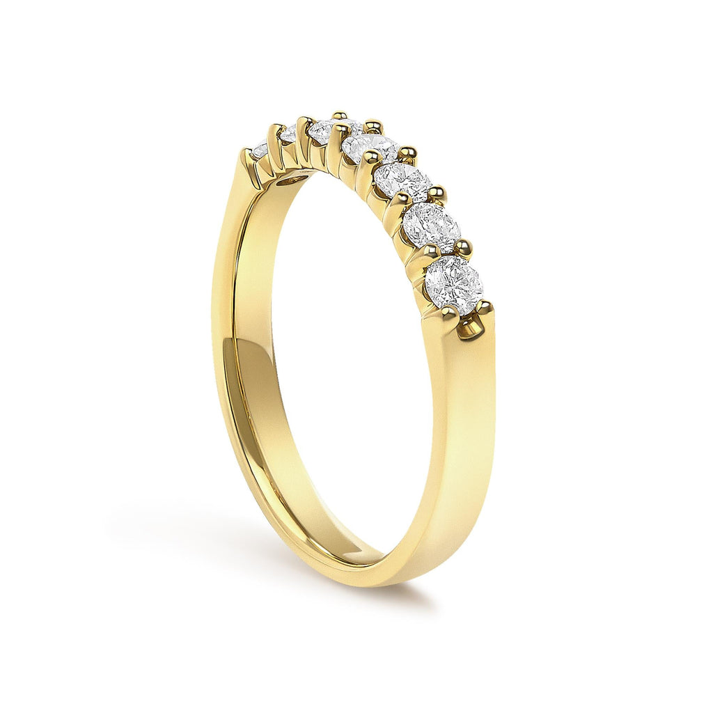 14K Gold 1/2 Cttw Diamond 7 Stone Band Ring-4