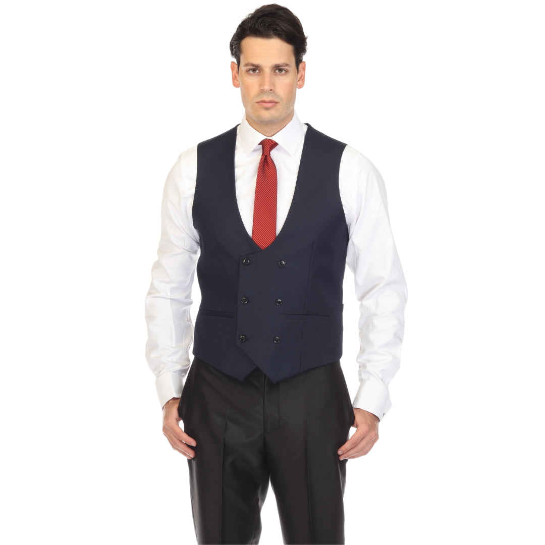 Cruz Mens Double Breasted Navy Vest-1