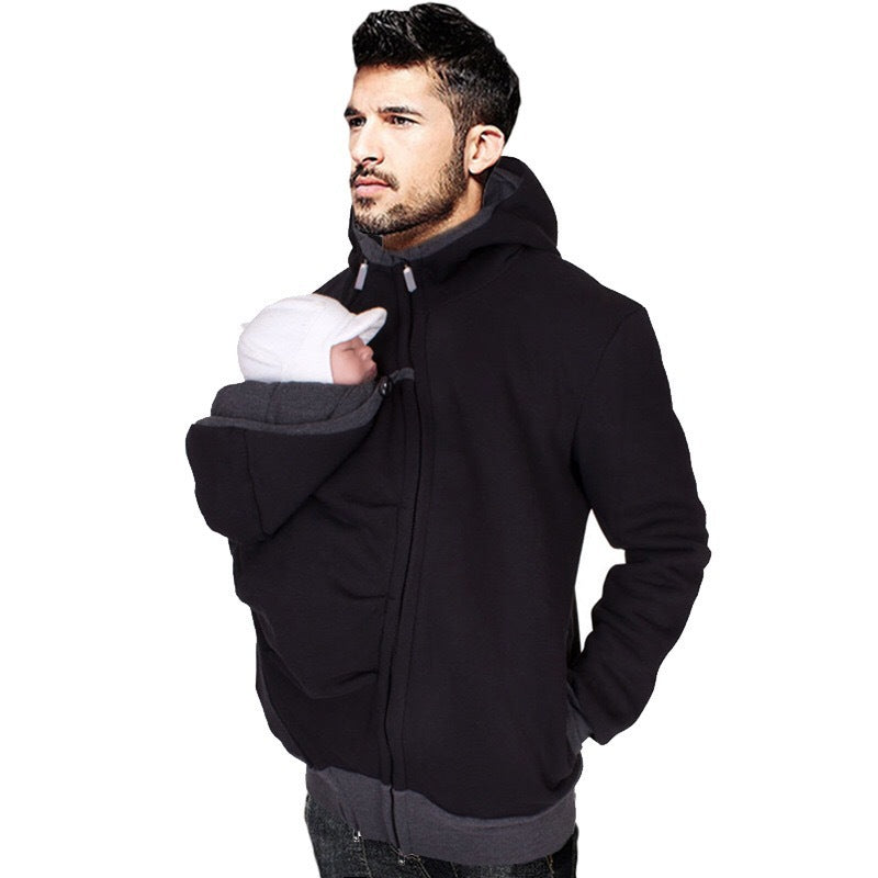 Men's kangaroo pouch parenting sweatshirt everyday casual sweatshirt
