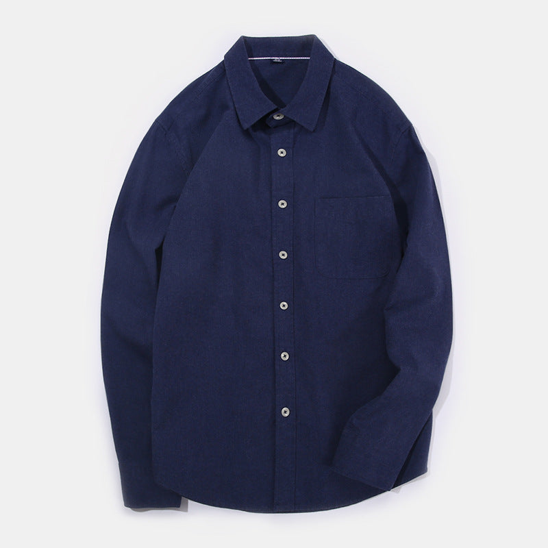 Men's Brushed Pure Cotton Long-Sleeve Shirt