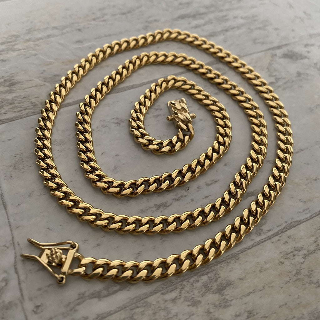6mm Cuban Chain Set - Box Lock | Gold Nation