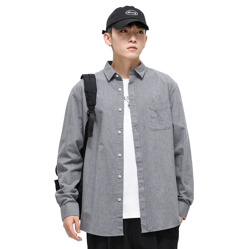 Men's Brushed Pure Cotton Long-Sleeve Shirt