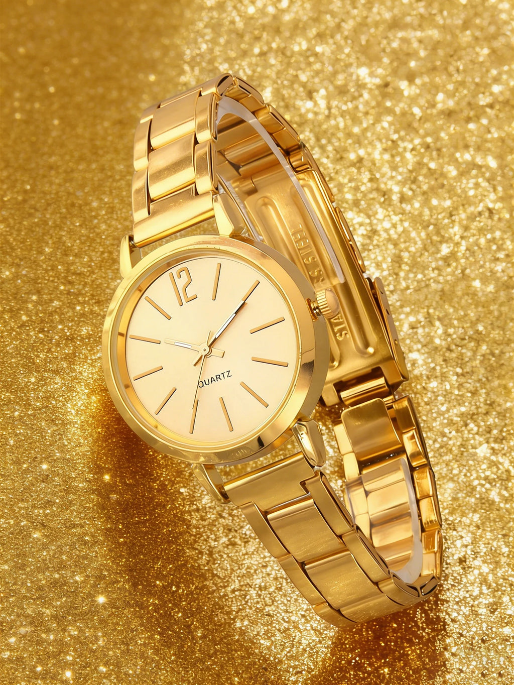 6-Piece Set, Women's Compact and Elegant Quartz Watch with a Heart-Shaped Bracelet, Necklace, Earrings, and Ring Set, Suitable for Daily Use, Workplace, Commuting, and as a Gift.