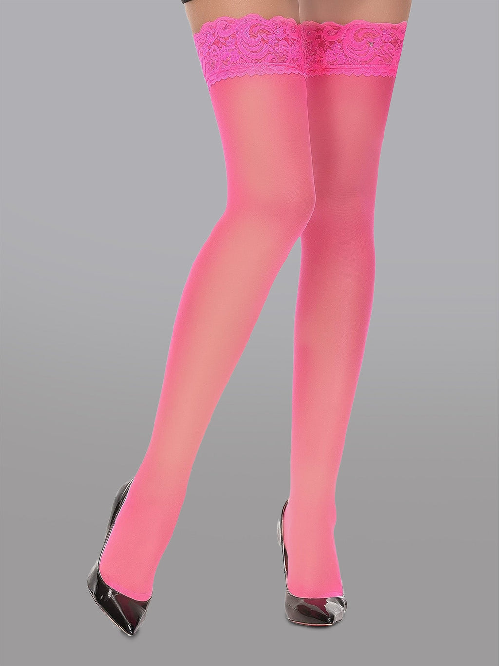 Rose Red Lace Top Stockings-2