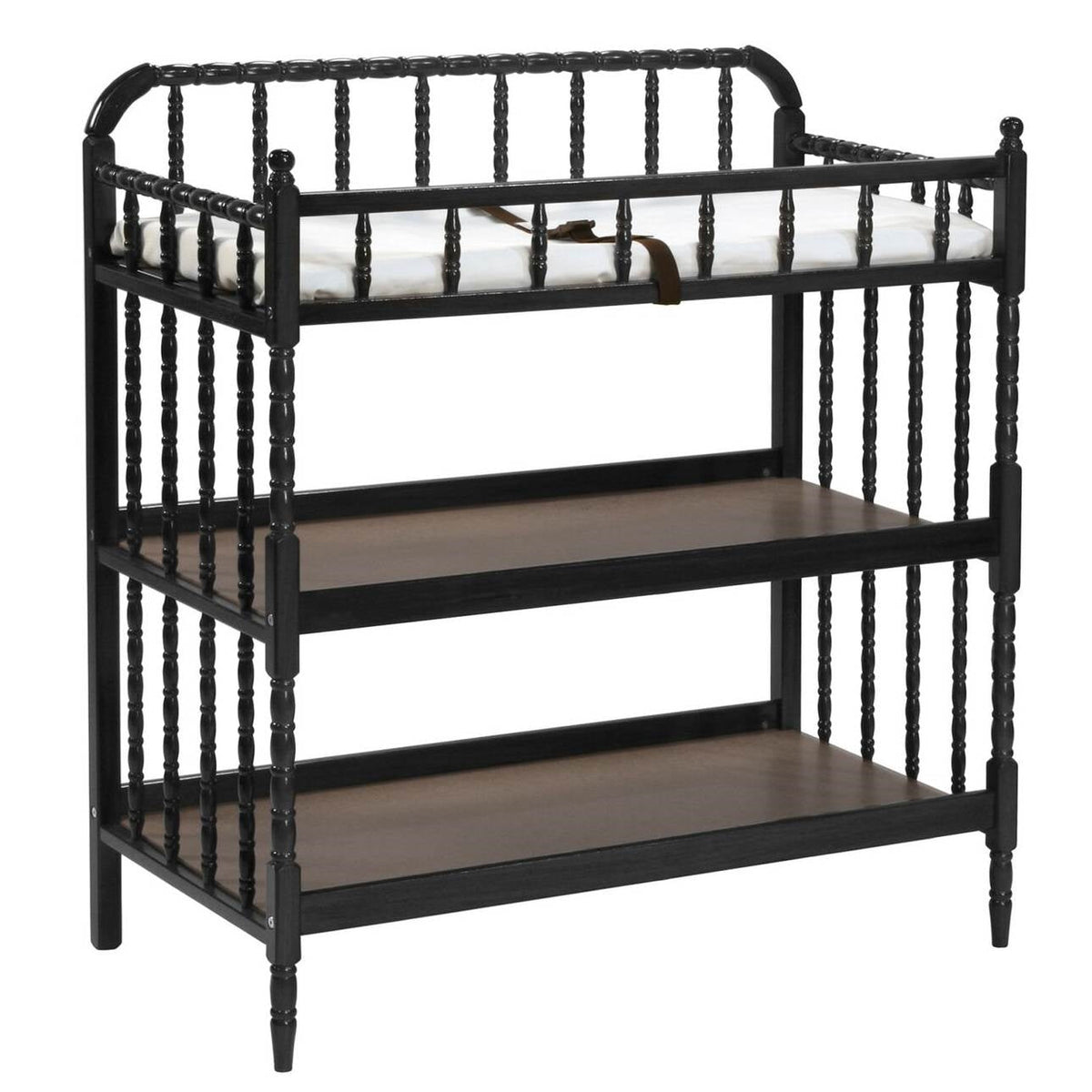 Changing Table in Black Wood Finish with 1-inch Waterproof Changing Pad-0