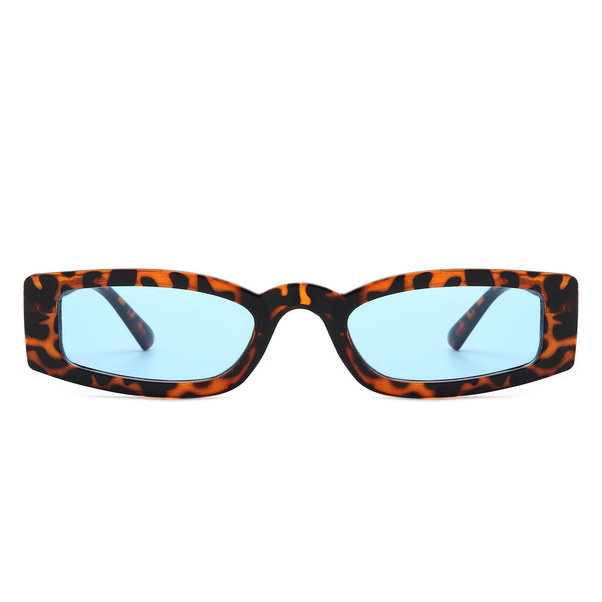 Starzest - Retro Rectangle Slim Tinted Square Narrow Sunglasses