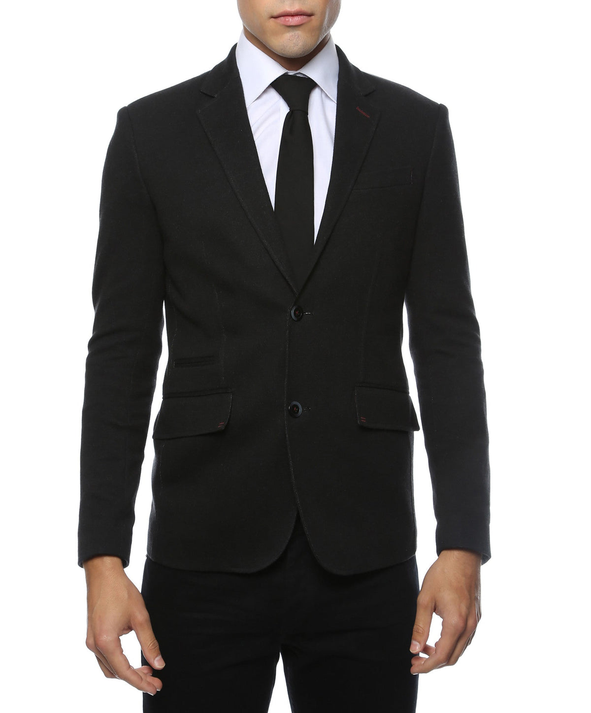 Daytona Black Stretch Slim Fit Blazer-0