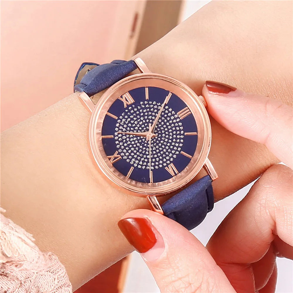 2025 New Women Watch Luxury Female Quartz Wristwatch Leather Belt Dial Casual Fashion Bracelet Ladies Girls Clock Gifts