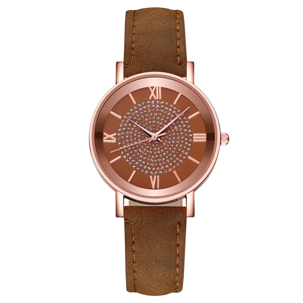 2025 New Women Watch Luxury Female Quartz Wristwatch Leather Belt Dial Casual Fashion Bracelet Ladies Girls Clock Gifts