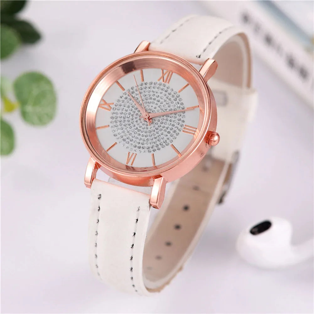 2025 New Women Watch Luxury Female Quartz Wristwatch Leather Belt Dial Casual Fashion Bracelet Ladies Girls Clock Gifts