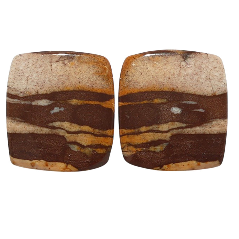 Outback Jasper Pair 17.7x19.6x4 mm Cushion Shape Polished Gemstone LS72-07448-0