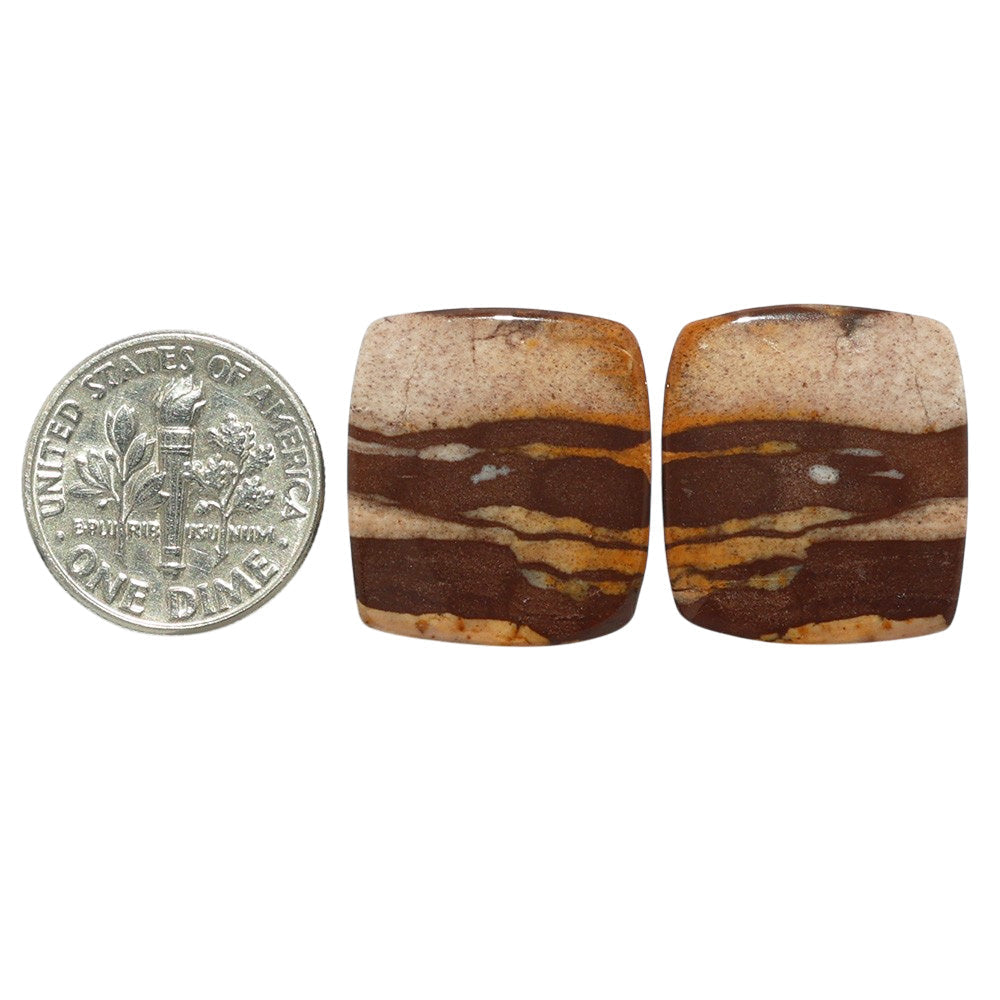 Outback Jasper Pair 17.7x19.6x4 mm Cushion Shape Polished Gemstone LS72-07448-1