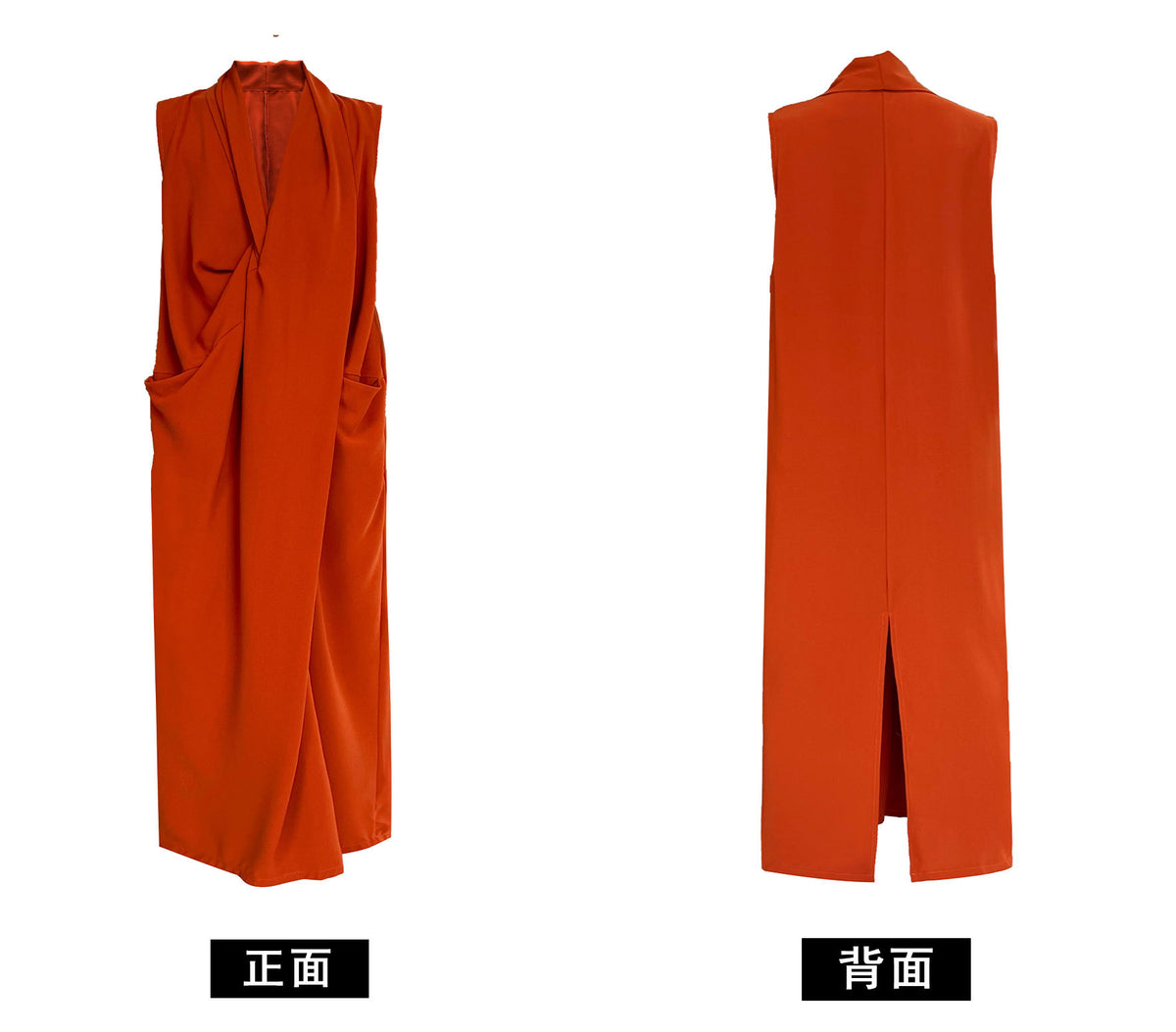 Luxi Elegant V-neck Sleeveless Kink Waist dress Women's Slimming Irregular High-end Hong Kong-style Long Skirt 3985