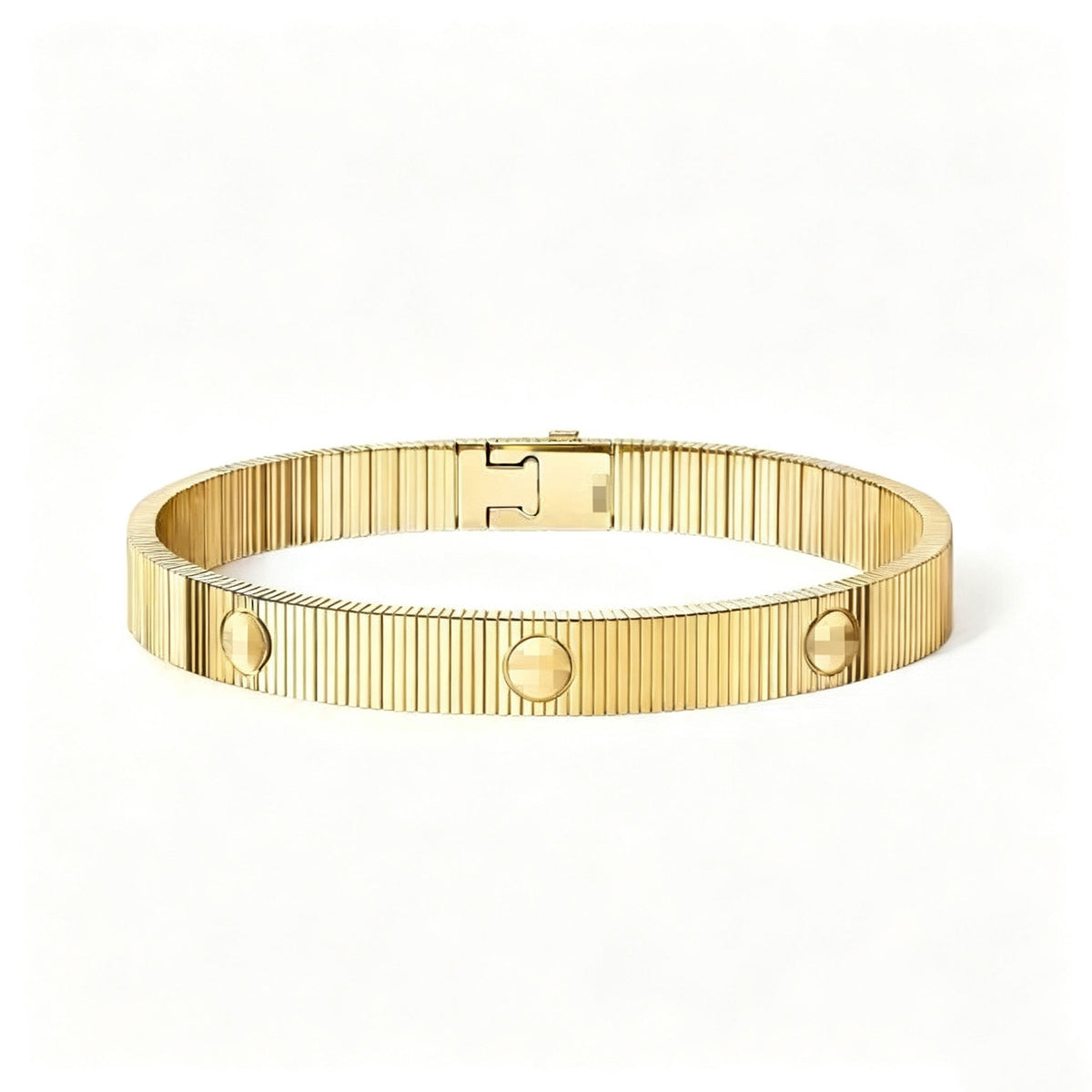 New Style Striped Screw Bracelet, Stainless Steel Plated with 18K Gold, Waterproof, Non-Fading, Titanium Steel High-End Luxury Bracelet