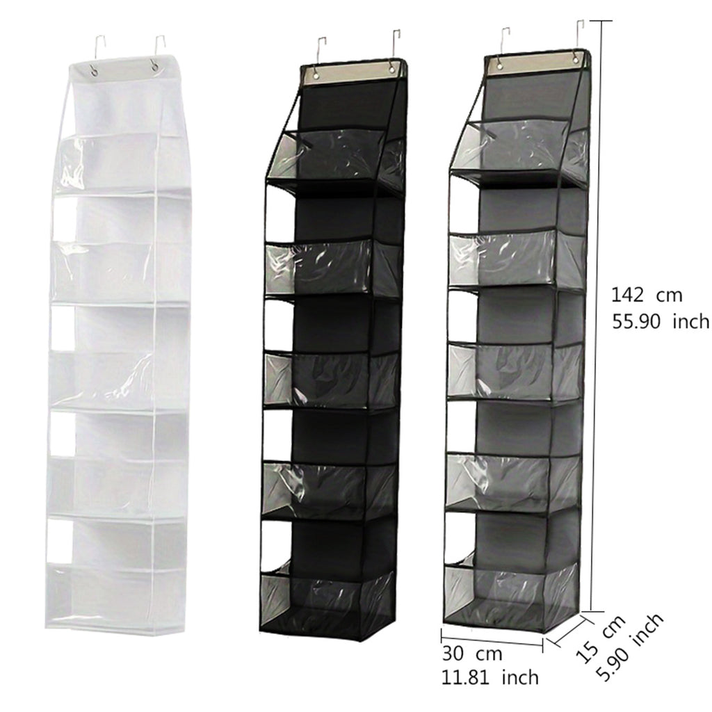 Wall-Mounted Storage Hanging Bag Behind the Door, Multi-Layered Dormitory Storage, Multifunctional Clothing and Toy Plastic Bag Storage Bag