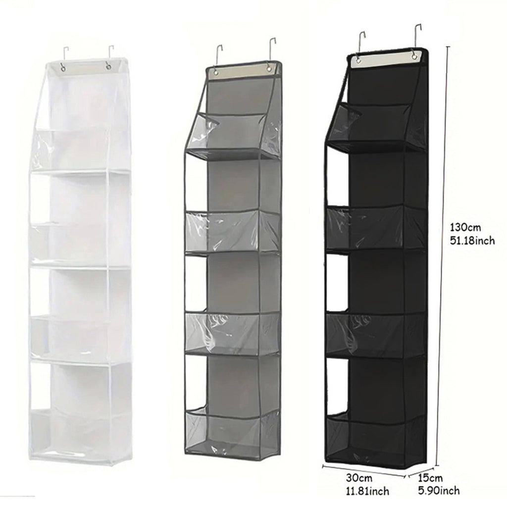 Wall-Mounted Storage Hanging Bag Behind the Door, Multi-Layered Dormitory Storage, Multifunctional Clothing and Toy Plastic Bag Storage Bag