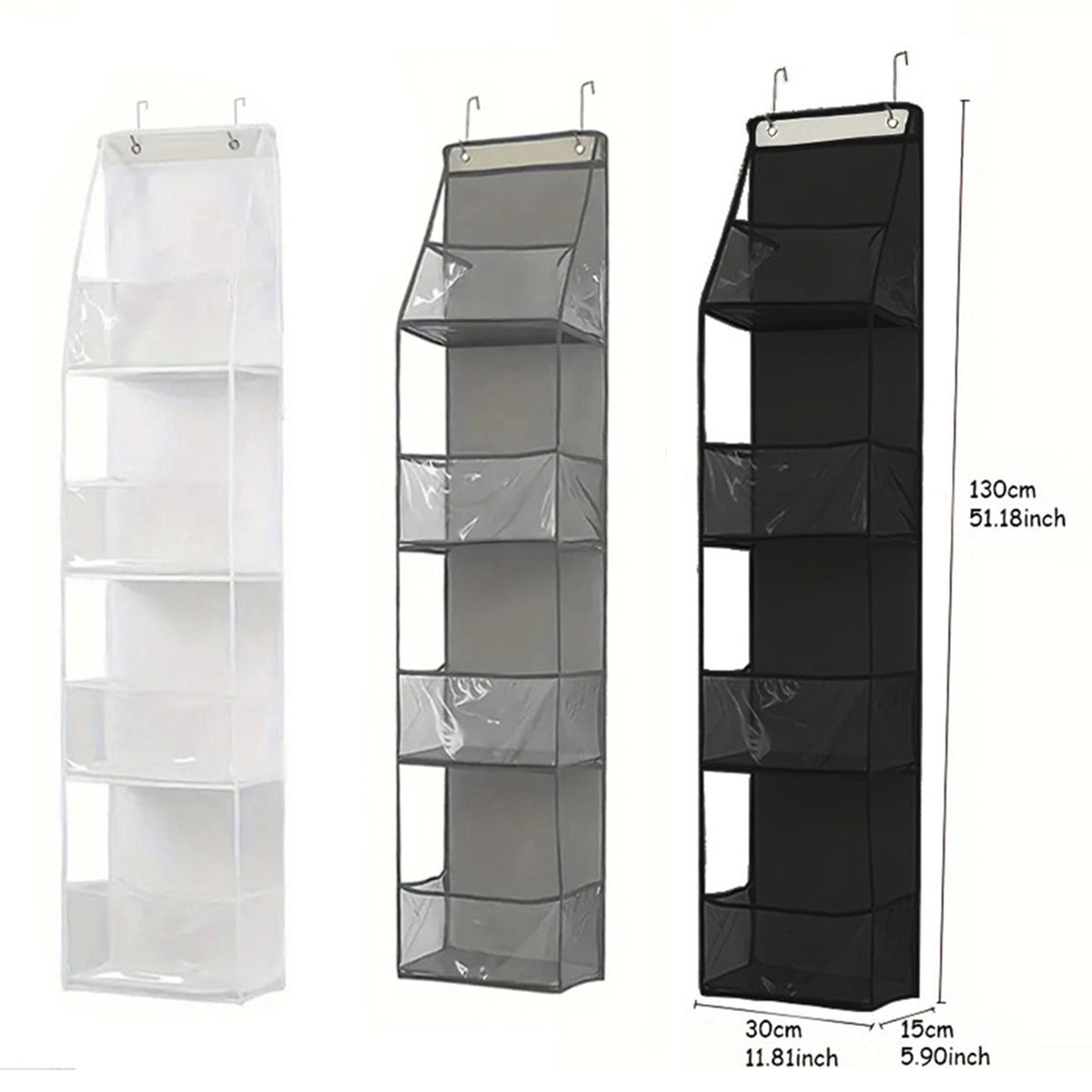 Wall-Mounted Storage Hanging Bag Behind the Door, Multi-Layered Dormitory Storage, Multifunctional Clothing and Toy Plastic Bag Storage Bag