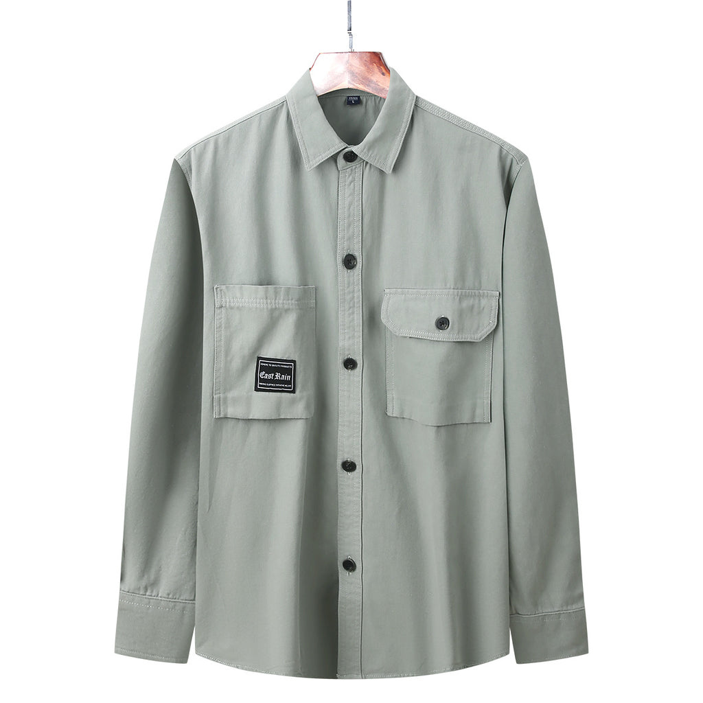 Men's Solid Colour Long-Sleeve Casual Shirt