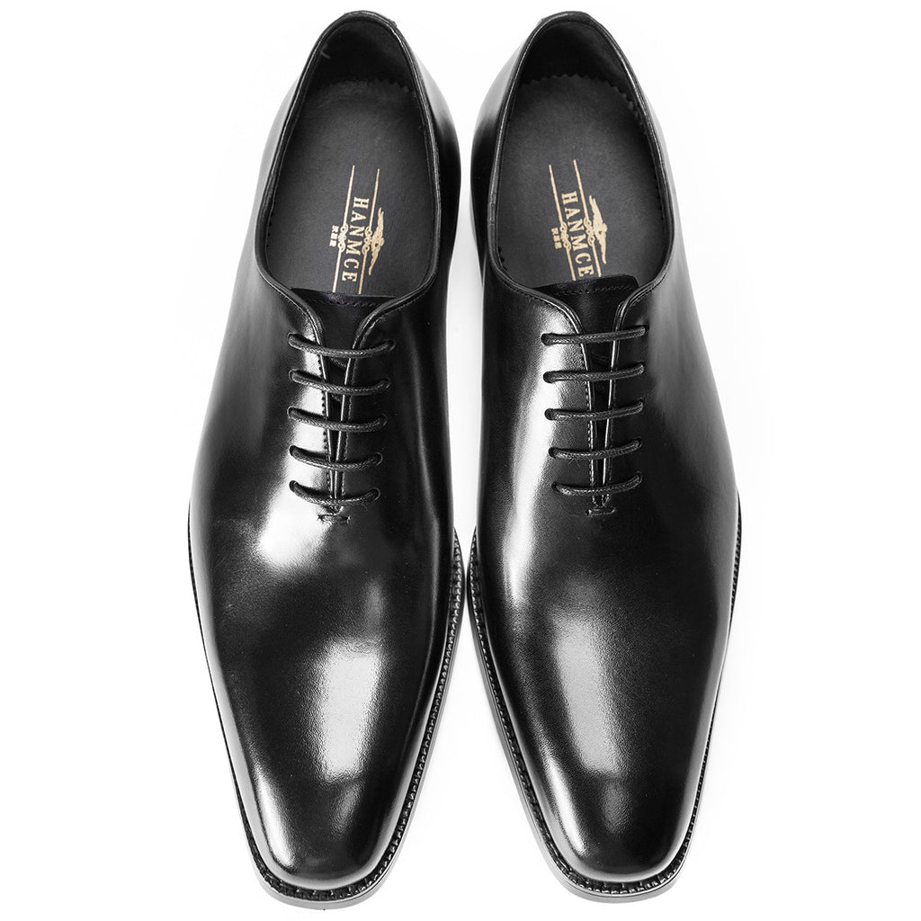 [One-piece Oxford Shoes-Hand-brushed] Men's Leather Shoes Business Dress British Style Groom Leather Shoes Men
