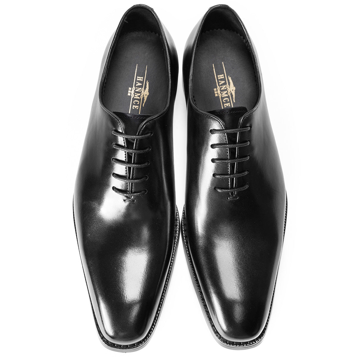 [One-piece Oxford Shoes-Hand-brushed] Men's Leather Shoes Business Dress British Style Groom Leather Shoes Men