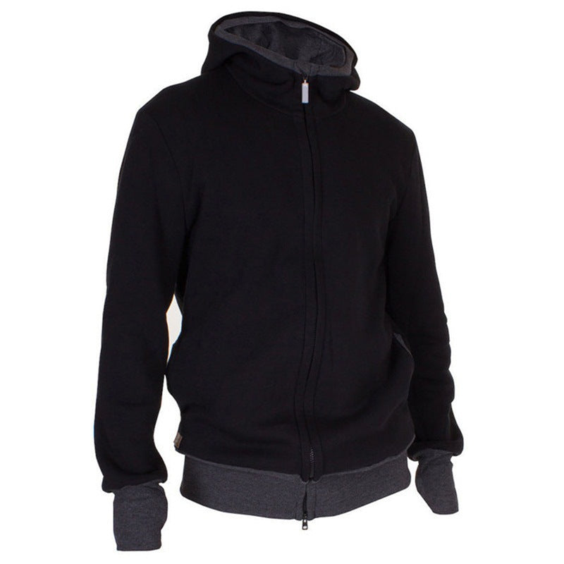 Men's kangaroo pouch parenting sweatshirt side view