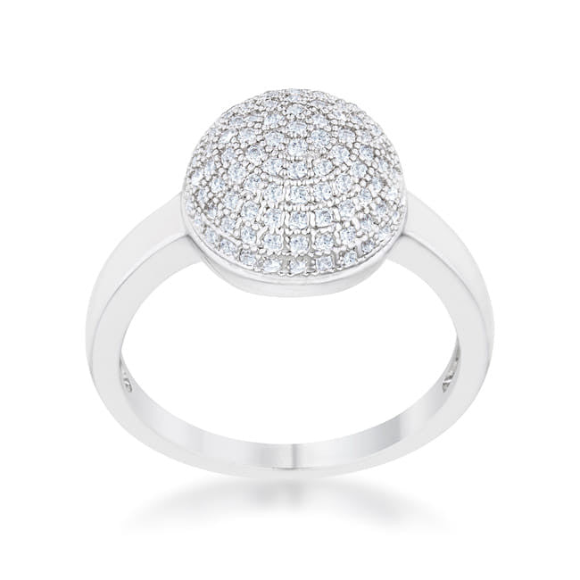 Brie 0.6ct CZ Rhodium Contemporary Sphere Ring-0