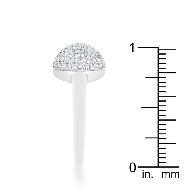 Brie 0.6ct CZ Rhodium Contemporary Sphere Ring-2