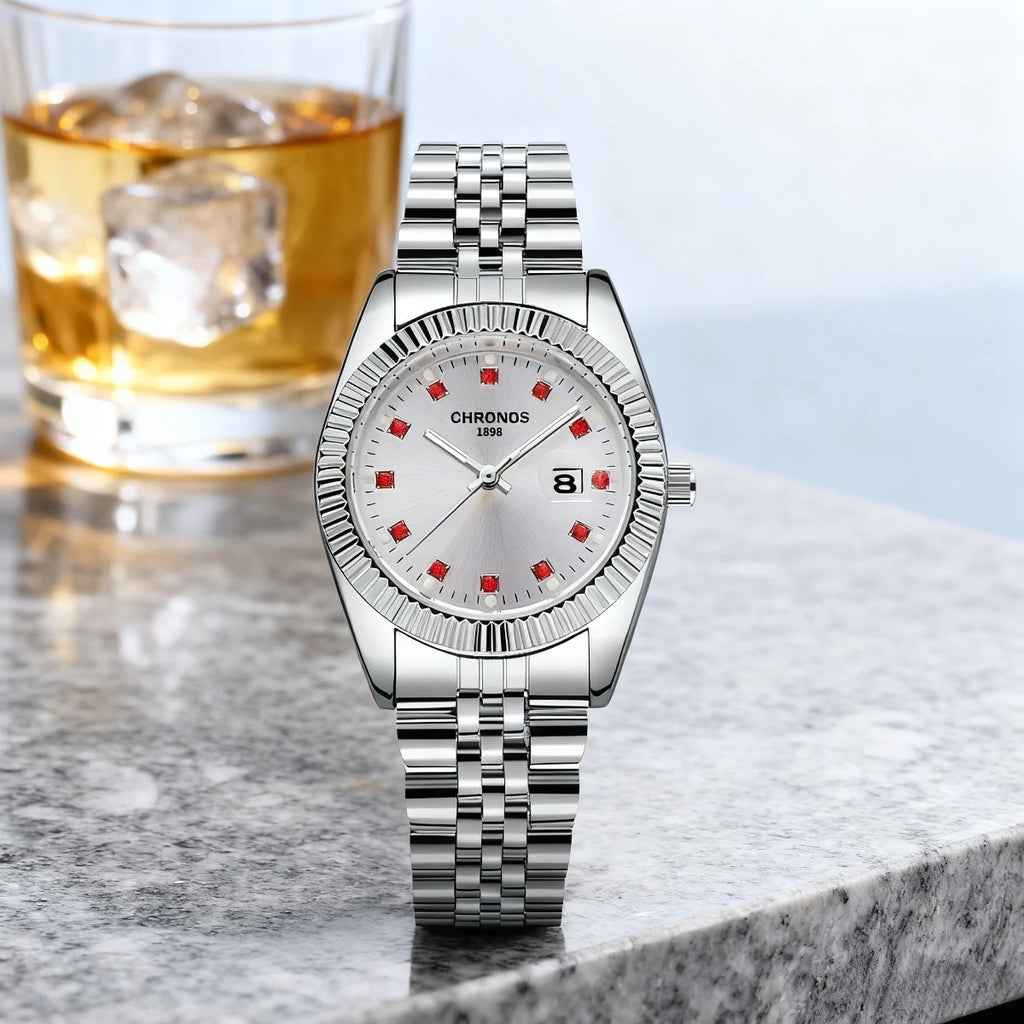 Luxury Brand New Women's Wristwatch Elegant Quartz Watch 32mm Ladies Fashion Waterproof Watches Stainless Steel Rhinestone Clock