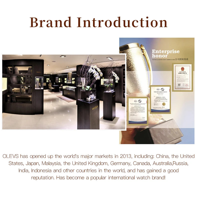 OLEVS 9943 Womens Watch Original Fashion Quartz Watch Roman Inlaid Zircon Dial Reloj Waterproof Luminous  Ladies Watch Box