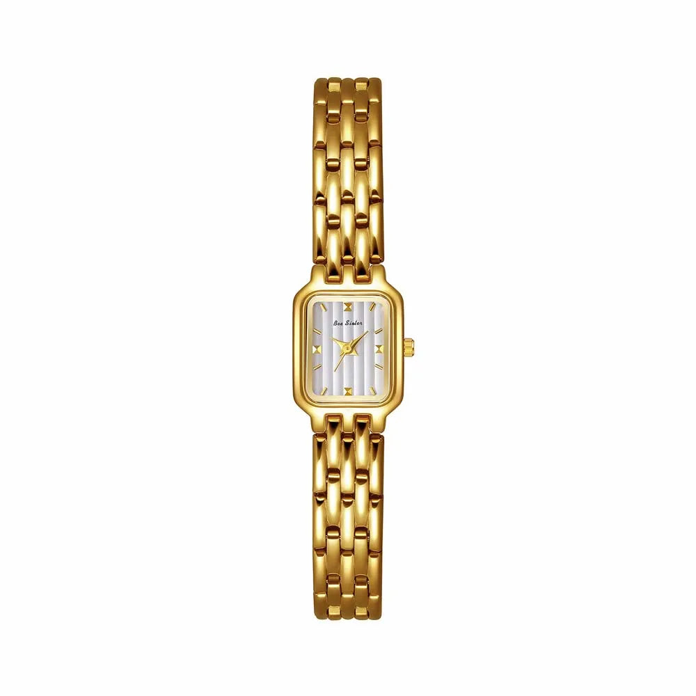 Women’s Fashion Square Small Dial Watch Stainless Steel Bracelet Luxury Quartz Wristwatch Simple Lady Dress Gift 2025 New