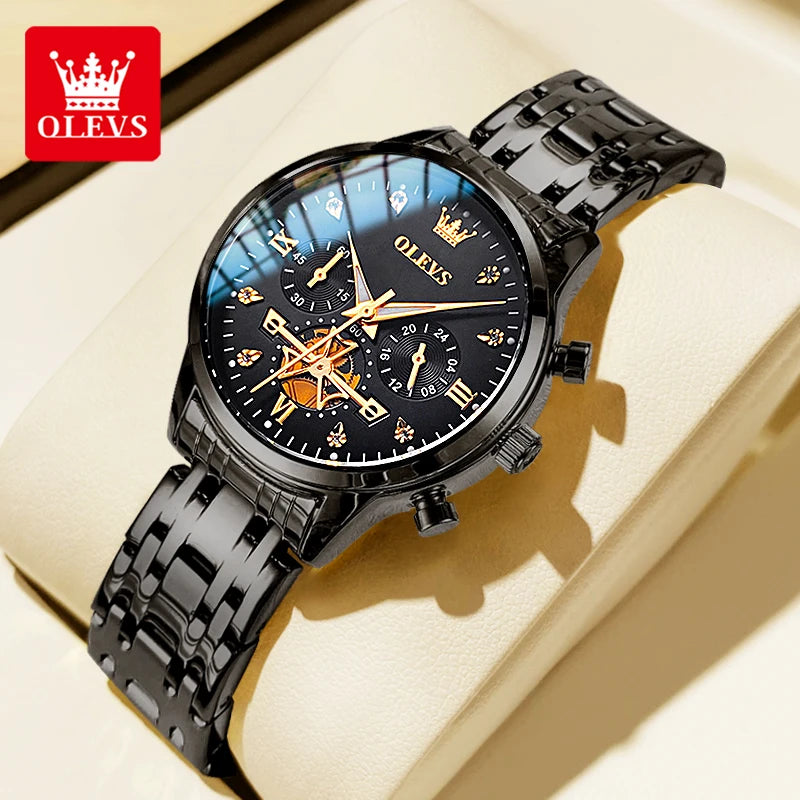 OLEVS Original Fashion Ladies Quartz Wristwatch Waterproof Luminous Multifunction Women Watches Gifts Box Reloj 2897