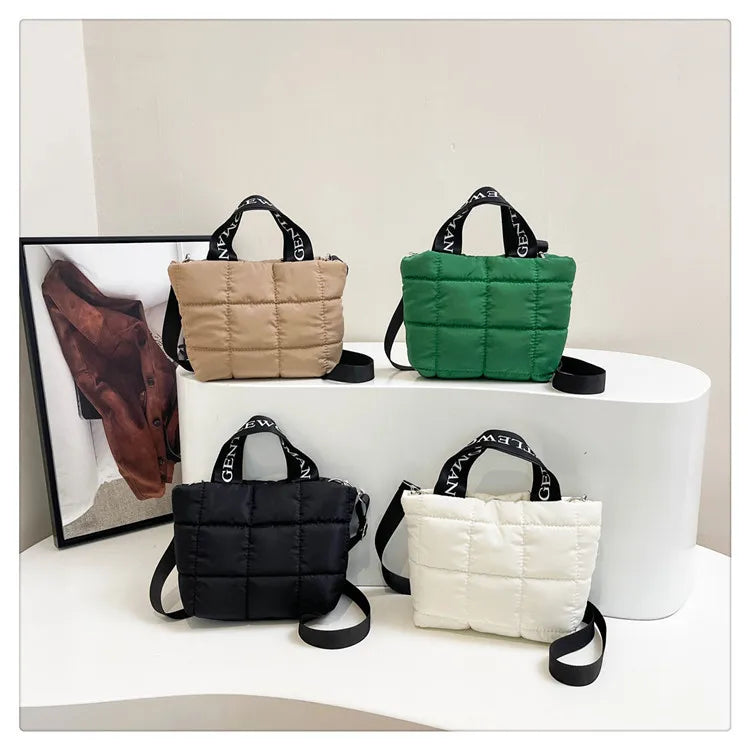 Quilted tote bag for women solid quilted tote