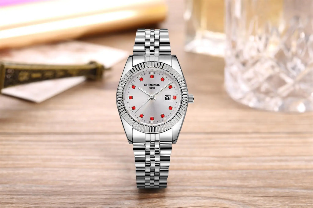 Luxury Brand New Women's Wristwatch Elegant Quartz Watch 32mm Ladies Fashion Waterproof Watches Stainless Steel Rhinestone Clock