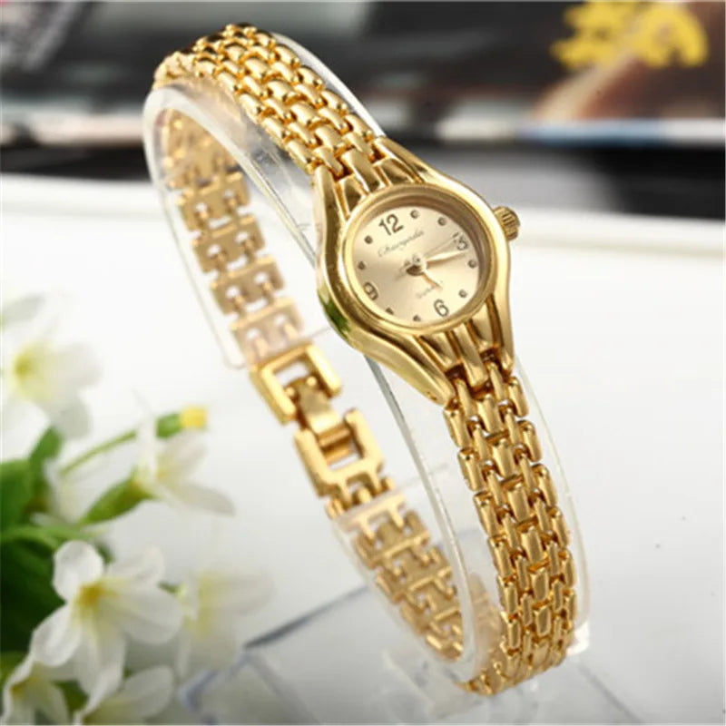Gold Dial Elegant Quartz Bracelet Watch